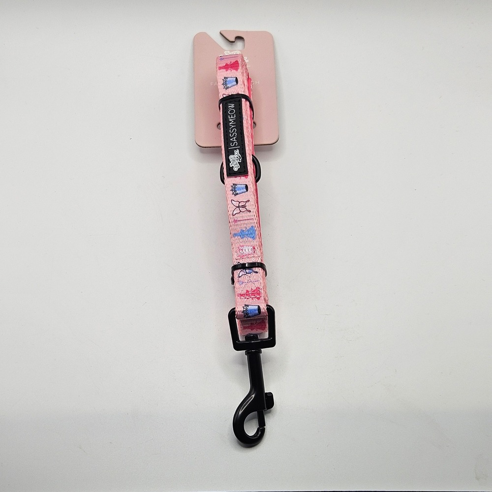 Sassy Meow Wizard of Oz Wicked Glinda Pink Fabric Pet Cat Leash 6‎ foot